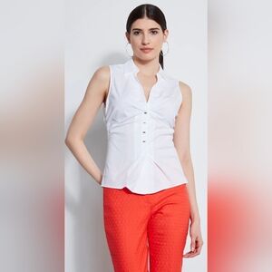 Elie Tahari Collection Sleeveless Ruched Shirt Size S